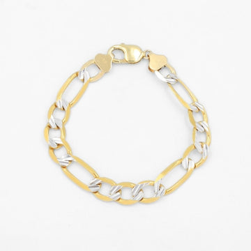 Pulsera de Eslabón Ancho en Tejido Sólido 3x1 Estilo Diamantado mod. 8692