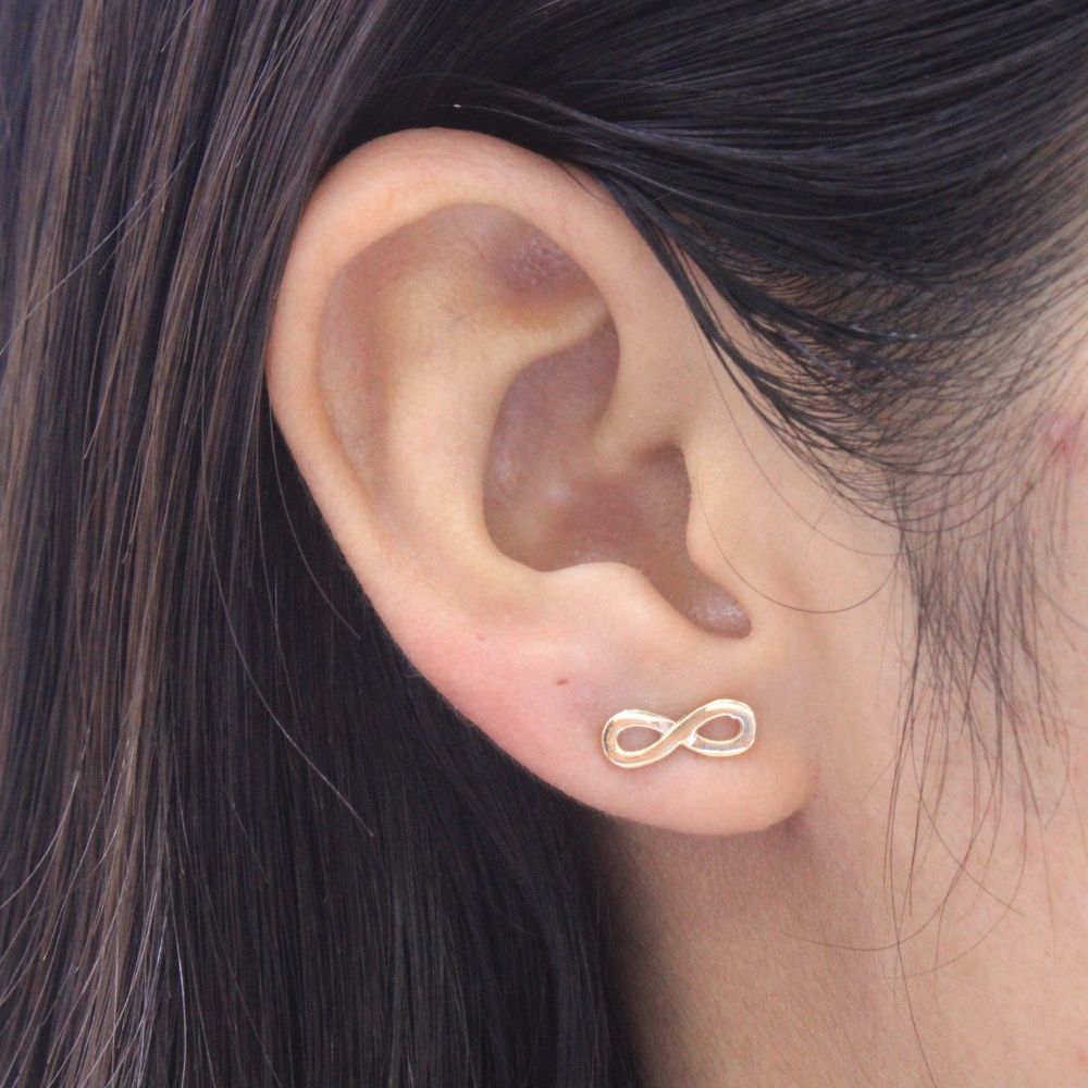 Arete de Oro 14k Infinito Liso mod. 9351