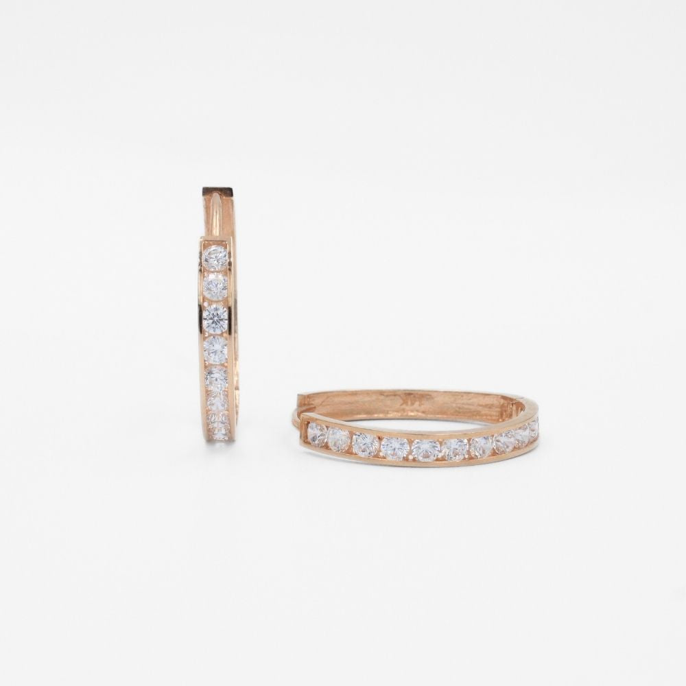 Grapa de Oro Rosa 14k Diseño con Zirconias mod. 9761