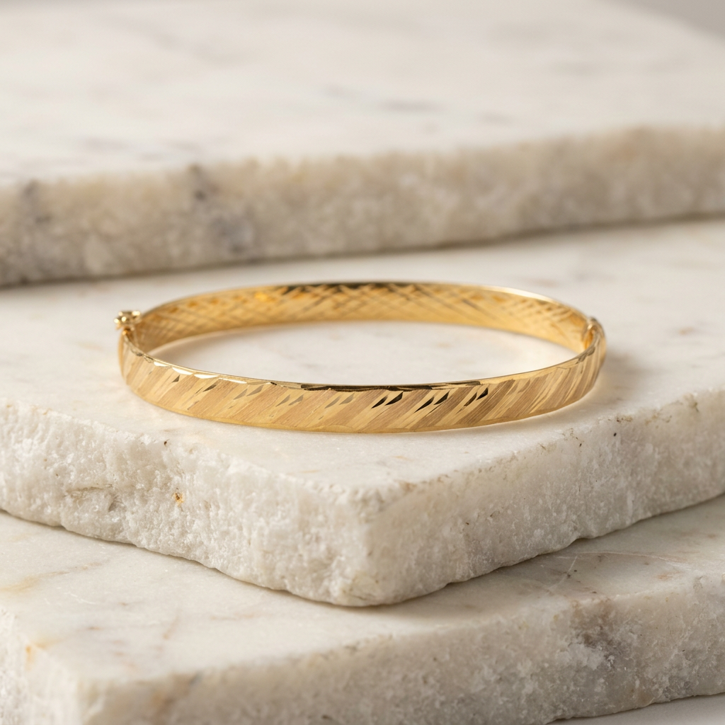 Aro de Oro 14k Diseño Diamantado Matte mod. 11230