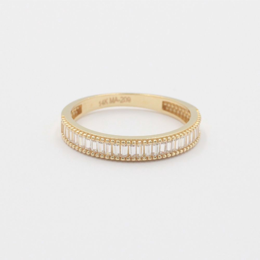 Anillo de Oro 14k con Incrustado de Zirconias Baguette mod. 9946