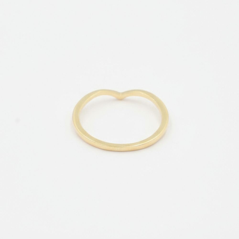 Anillo de Oro 14k Diseño V Punta Elegante liso mod. 9936