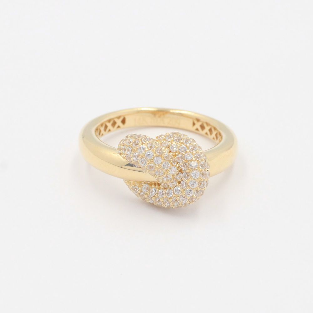 Anillo de Oro 14k Nudo con Incrustado de Zirconias Brillantes mod. 9939