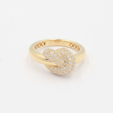Anillo de Oro 14k Nudo con Incrustado de Zirconias Brillantes mod. 9939