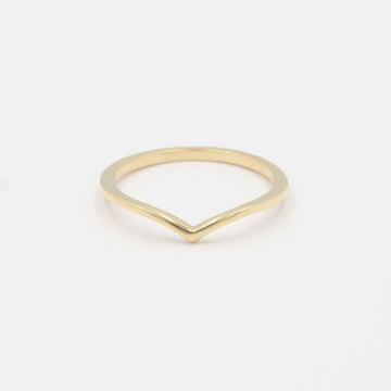 Anillo de Oro 14k Diseño V Punta Elegante liso mod. 9936