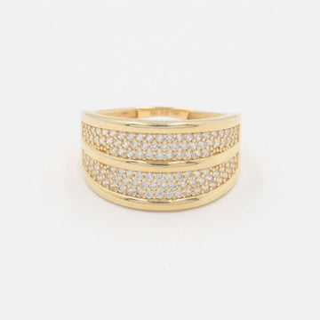 Anillo de Oro 14k Pavé de Zirconias en Tres Niveles mod. 9944