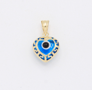 Dije de Oro 14k Corazón con Ojo Turco mod. 10943
