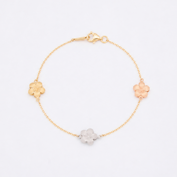 Pulsera de Oro 14k Florentina con Flores de Mayo mod. 10951