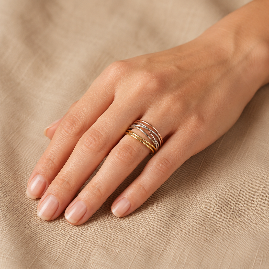 Anillo de Oro 14k Entrelazado Florentino mod. 10883