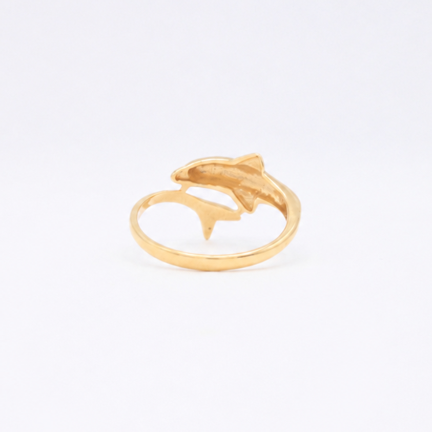 Anillo de Oro 14k Delfin con Oro Blanco mod. 10886