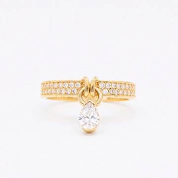 Anillo de Oro 14k con Colgante e Inscrustación de Zirconias mod. 10855