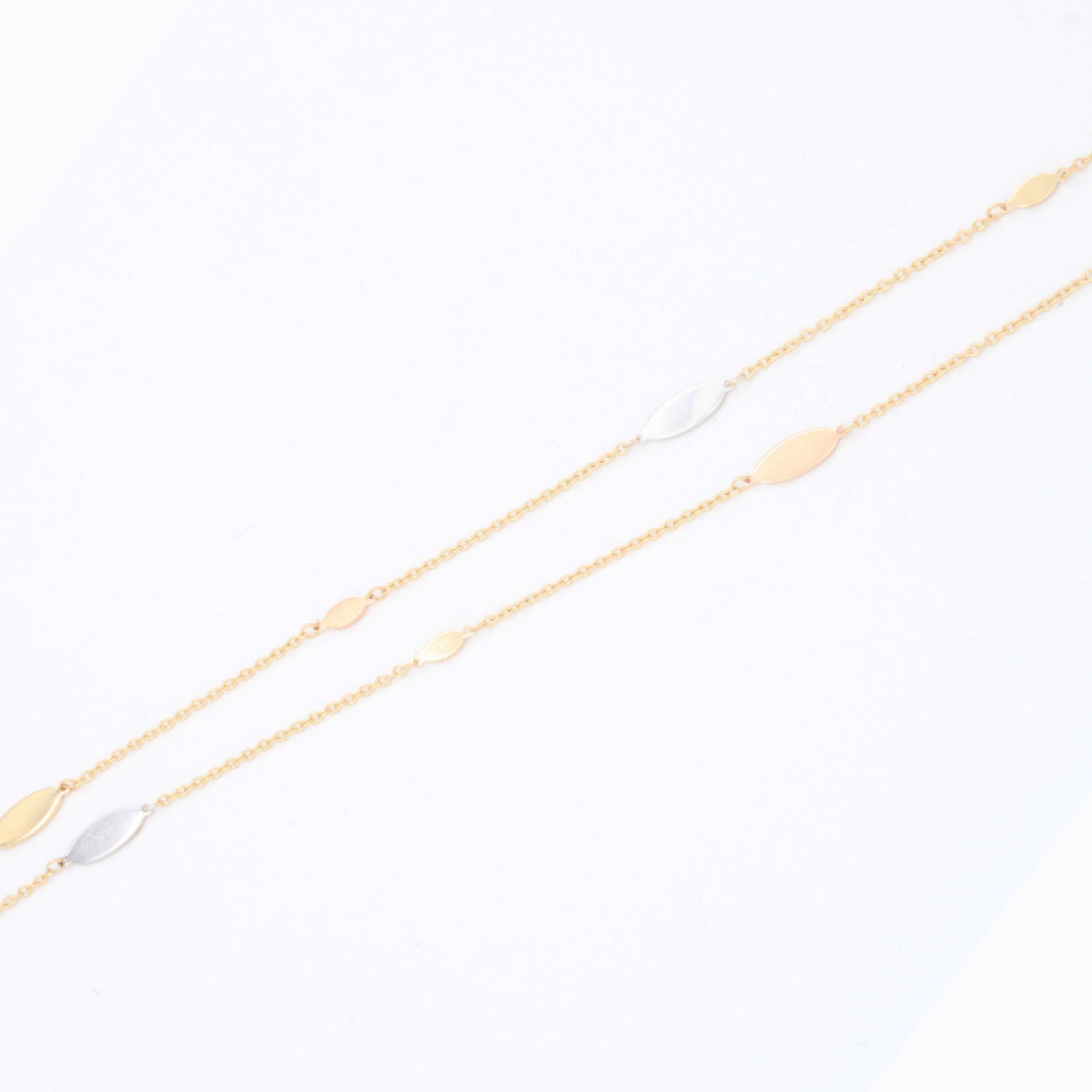Pulsera de Oro 14k Doble con Ovalos Florentinos mod. 11025