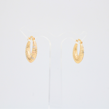 Arracada de Oro 14k Infladas con Diseño Acanalado mod. 11184