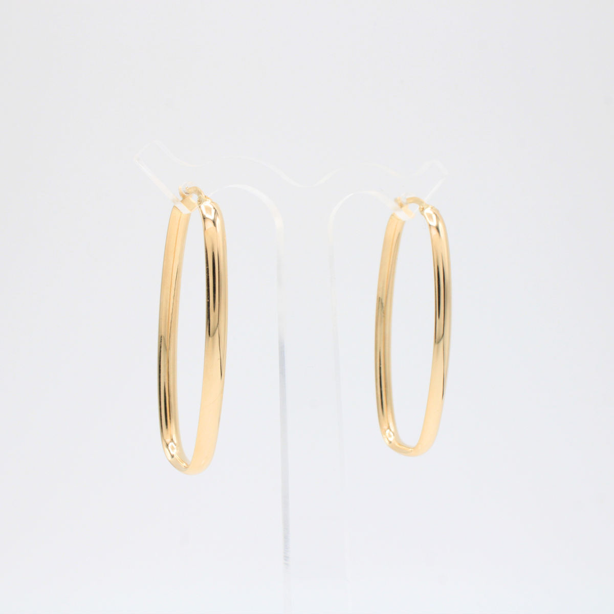 Arracada de Oro 14k Oval Larga Elegante mod. 11178