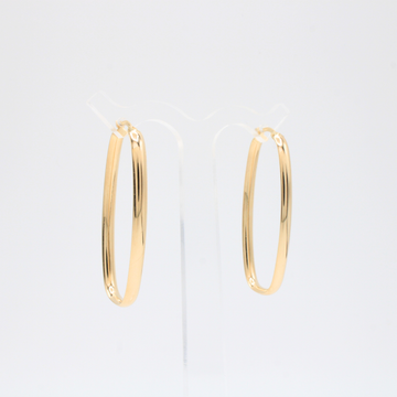 Arracada de Oro 14k Oval Larga Elegante mod. 11178