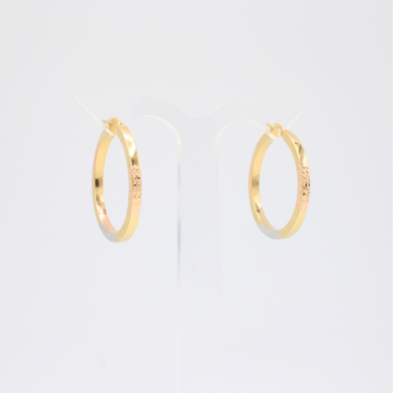 Arracada de Oro 14k con Diseño Facetado Florentino Lateral mod. 11179