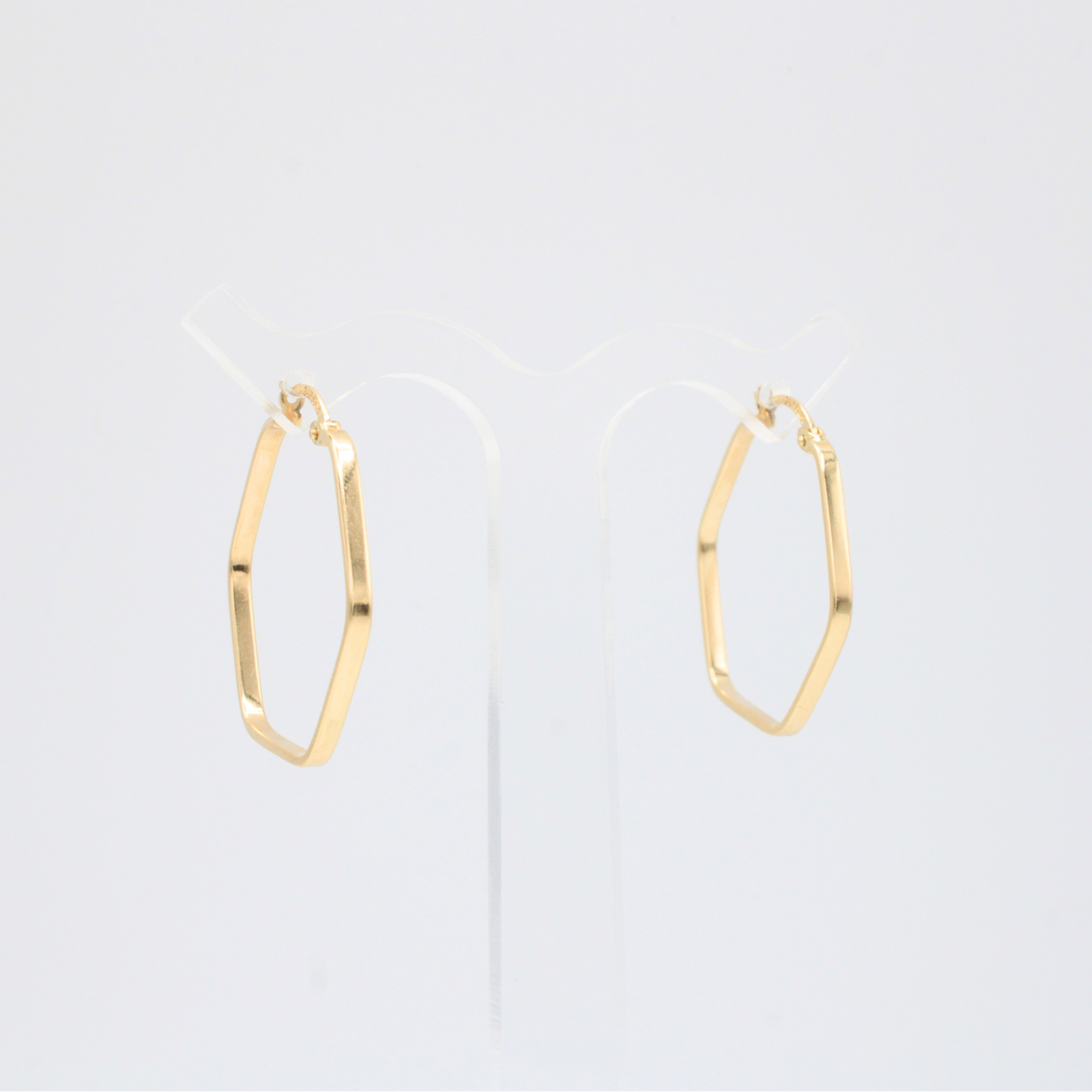 Arracada de Oro 14k Geométrica Hexagonal mod. 11181