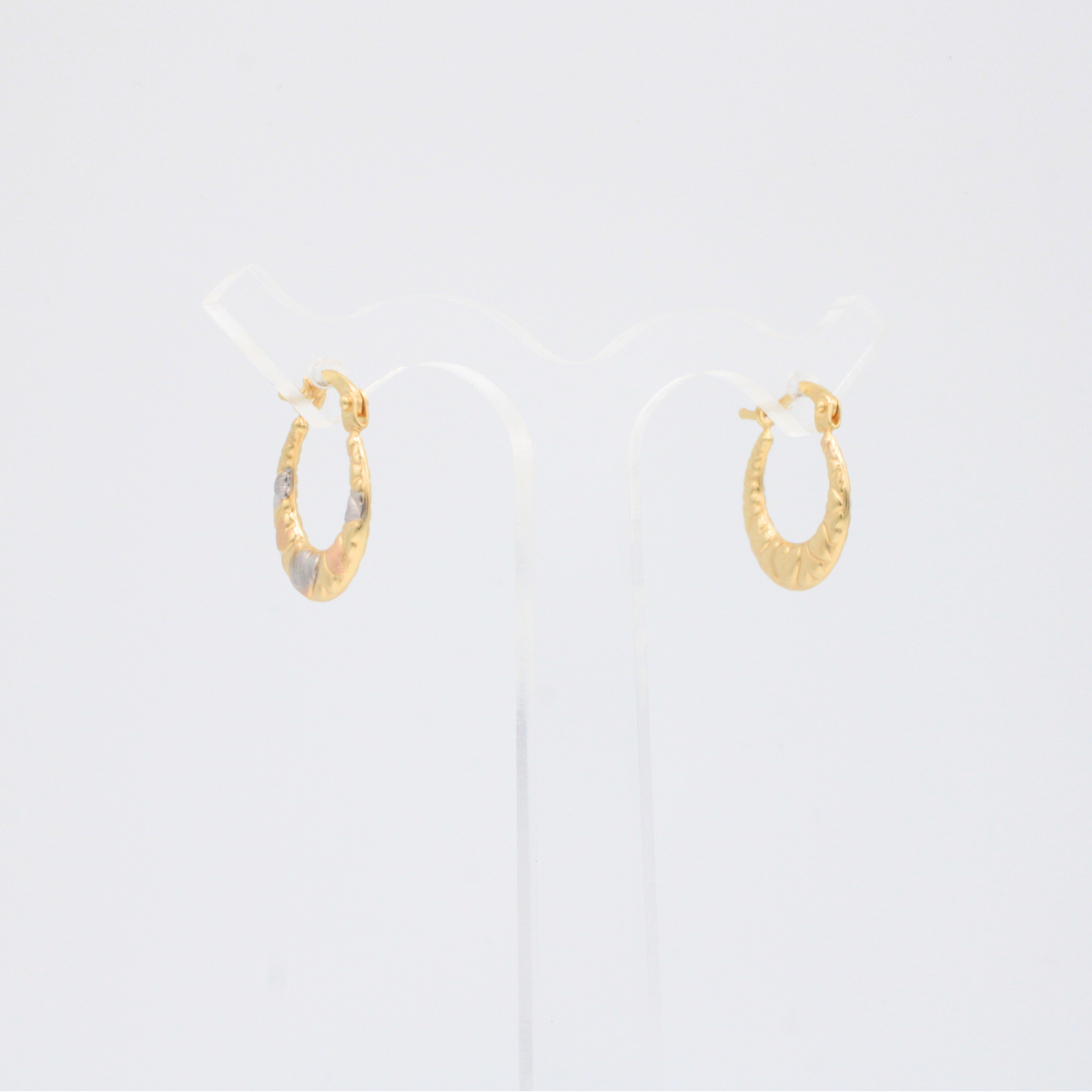 Arracada de Oro 14k Diseño de Pequeños Corazones Florentinos mod. 11182