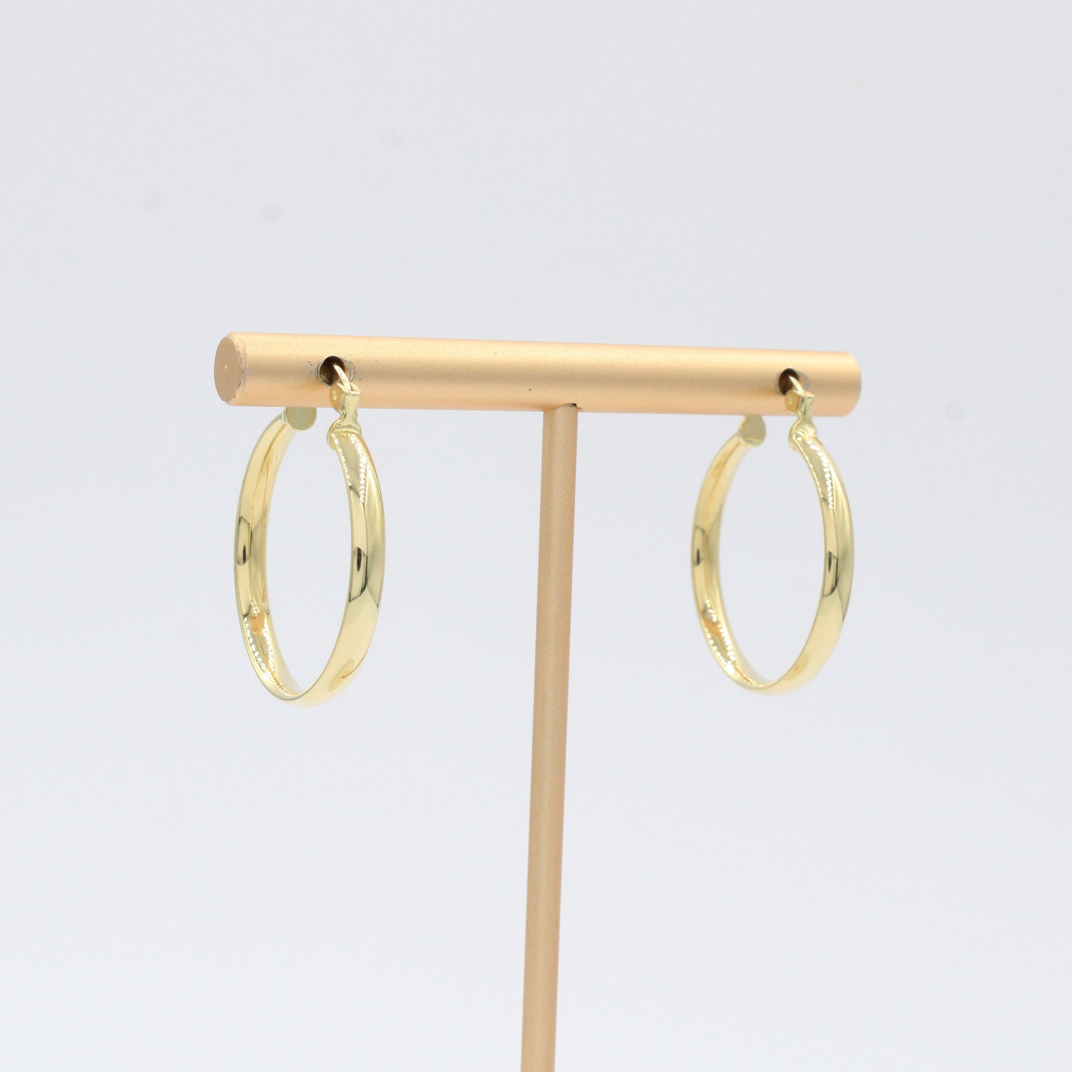 Arracada de Oro 14k Argolla Redonda Lisa mod. 10487