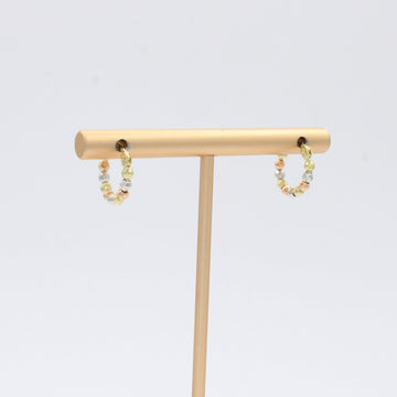 Arracada de Oro 14k Argolla con Esferas Facetadas mod. 10488