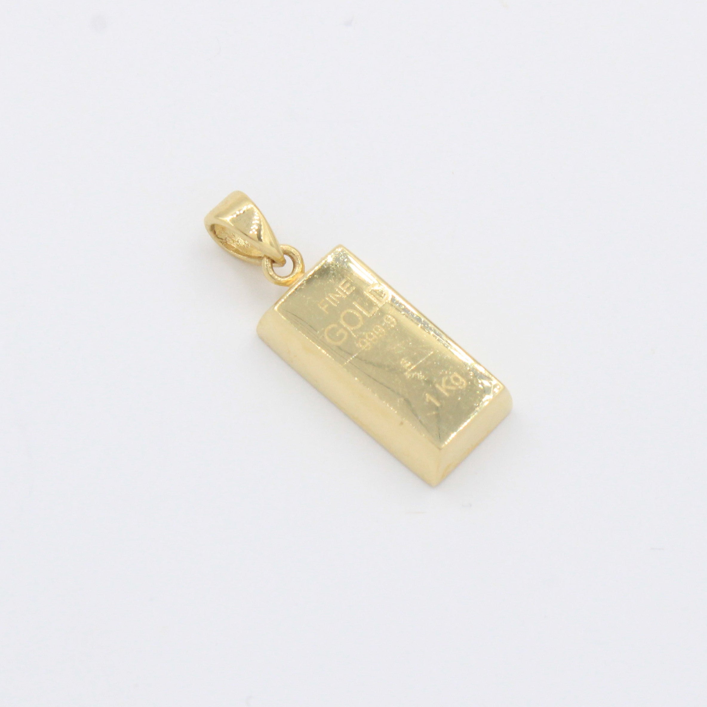 Dije de Oro 14k Lingote de Diseño Hueco y Fino mod. 10495