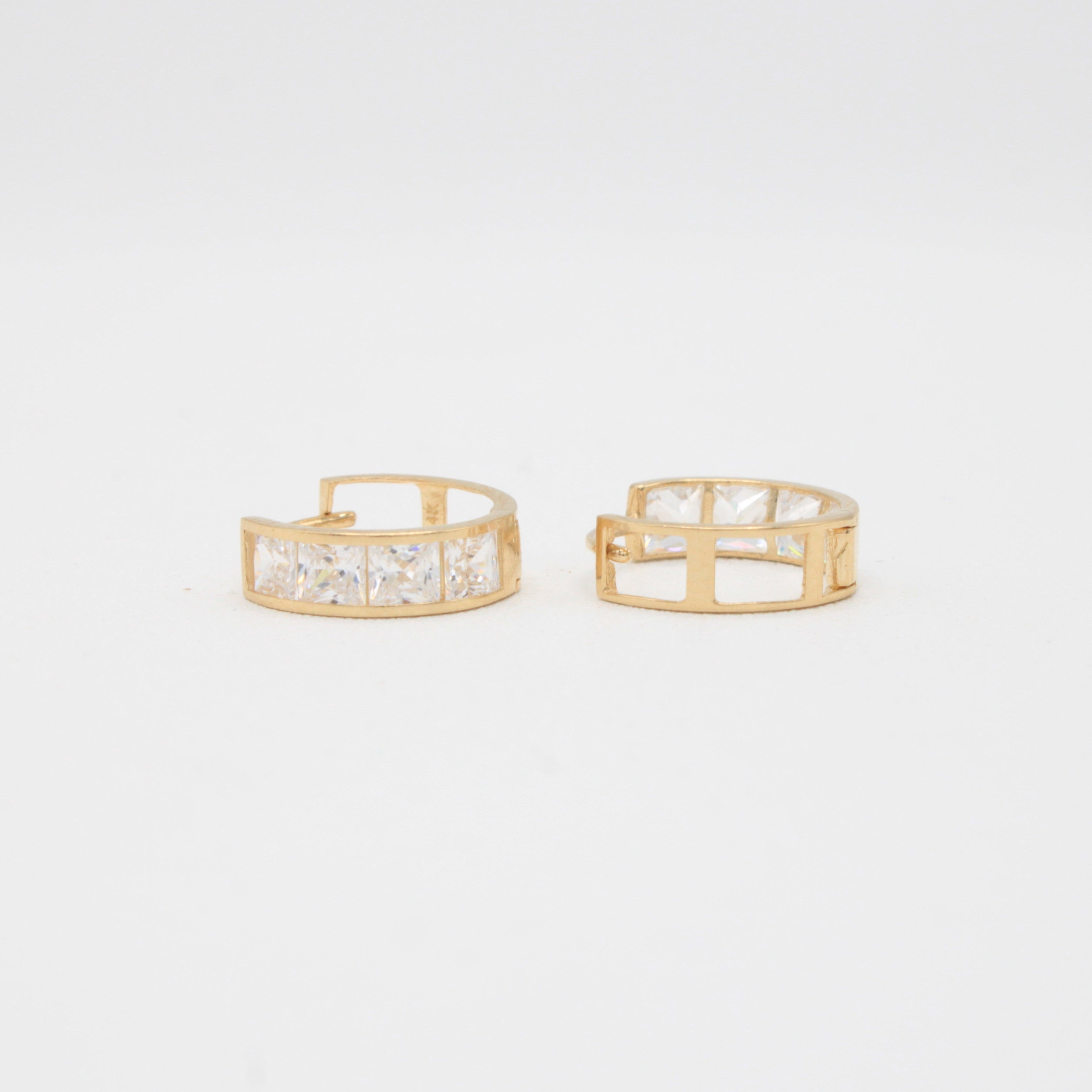 Grapa de Oro 14k Princesa con Incrustación de Zirconias mod. 11008