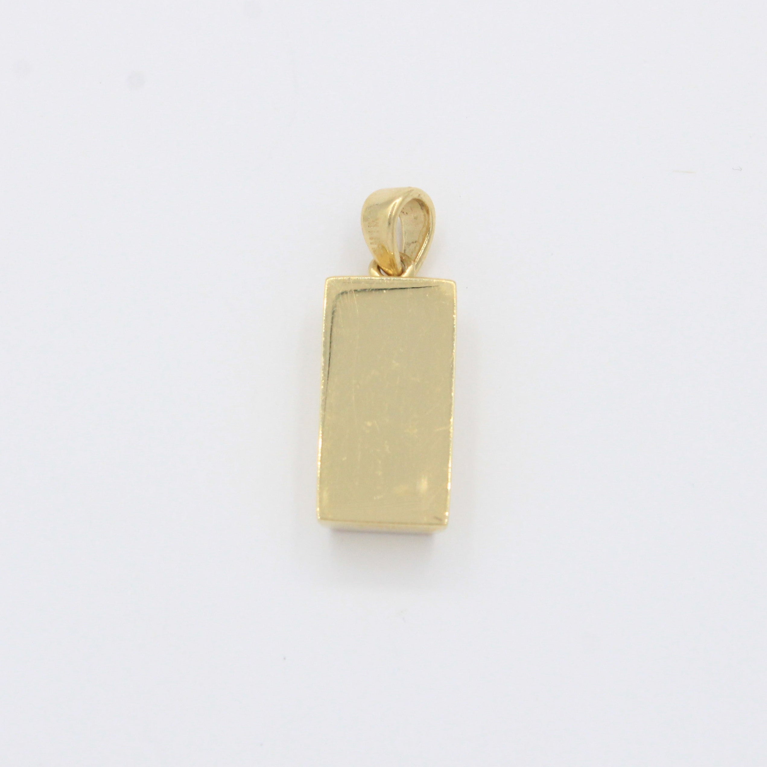 Dije de Oro 14k Lingote de Diseño Hueco y Fino mod. 10495