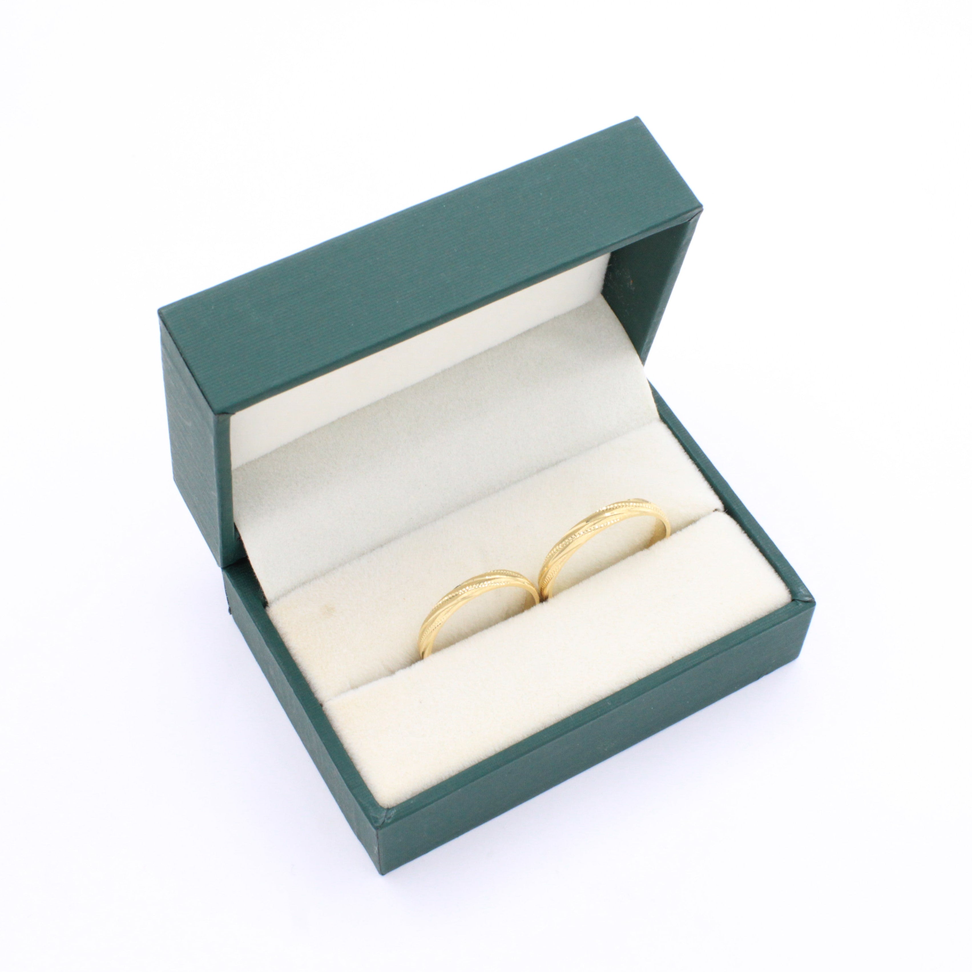 Argollas de Matrimonio de Oro 14k Diseño Confort Diagonal con Diamantado mod. 10614