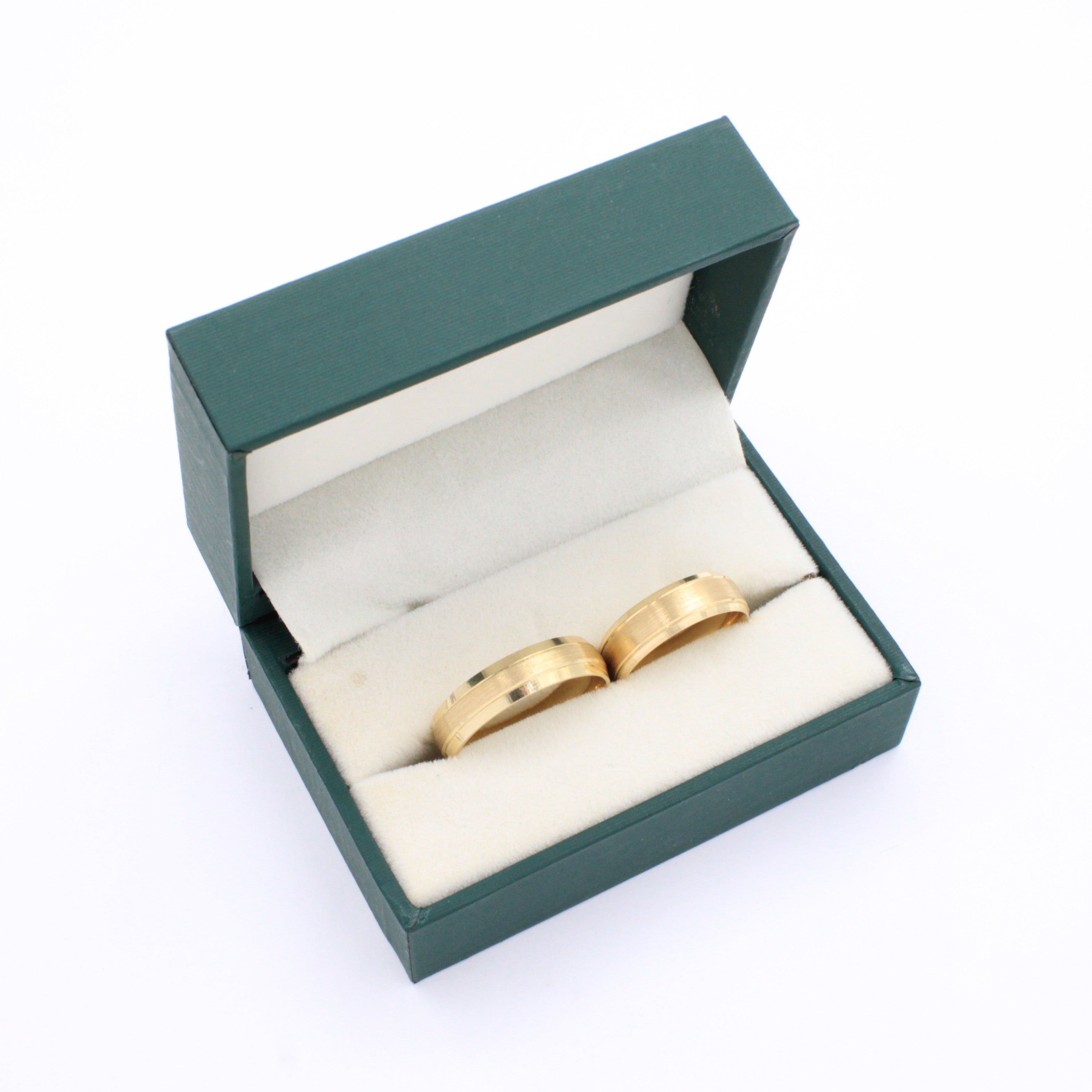 Argollas de Matrimonio de Oro 14k Diseño Confort Elegante Tono Mate y Brillante mod. 10619