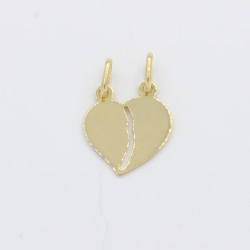 Dije de Oro 14k Corazón Partido Compartido en Diseño Brillante mod. 10498