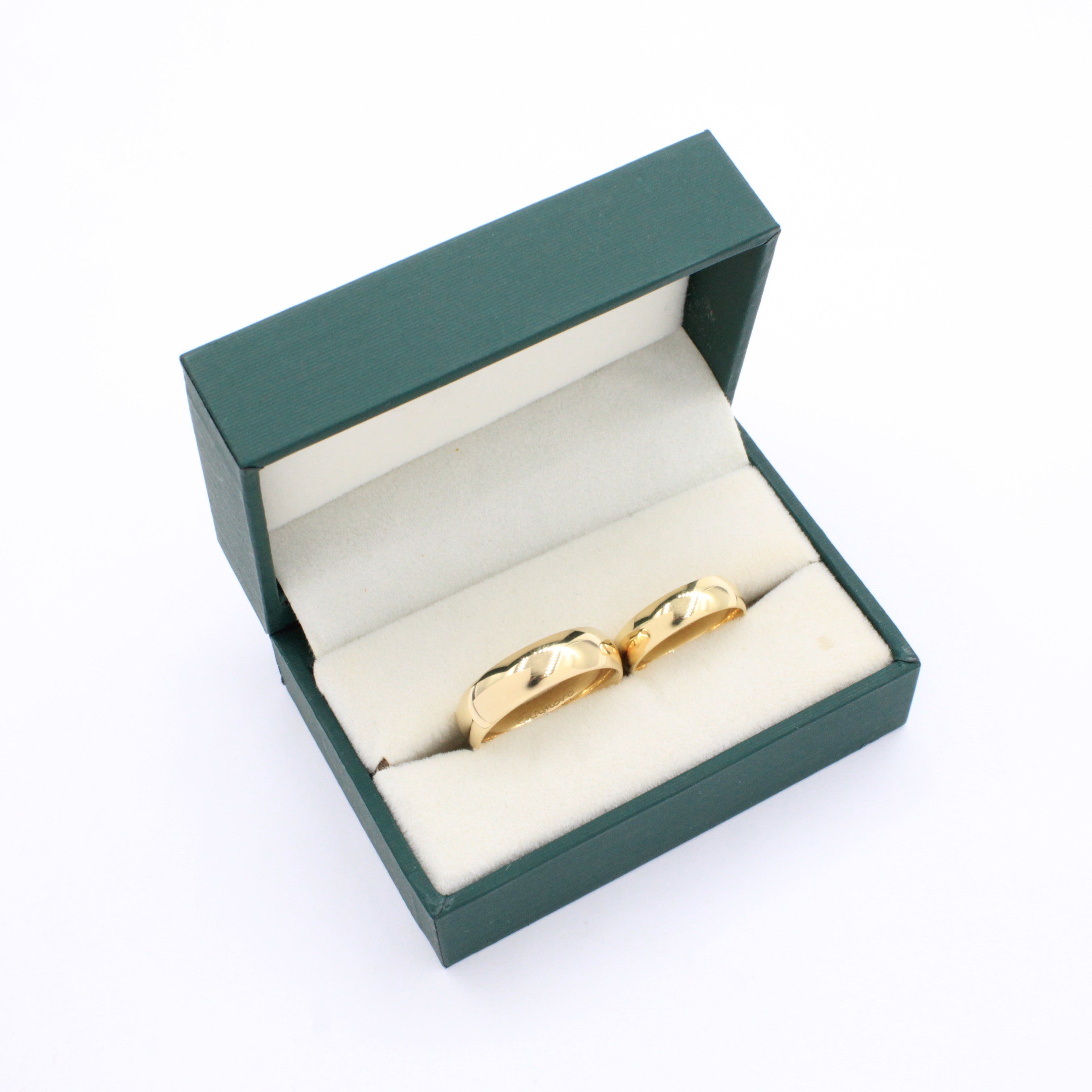 Argollas de Matrimonio de Oro 14k Diseño Confort Tradicional Brillante mod. 10622