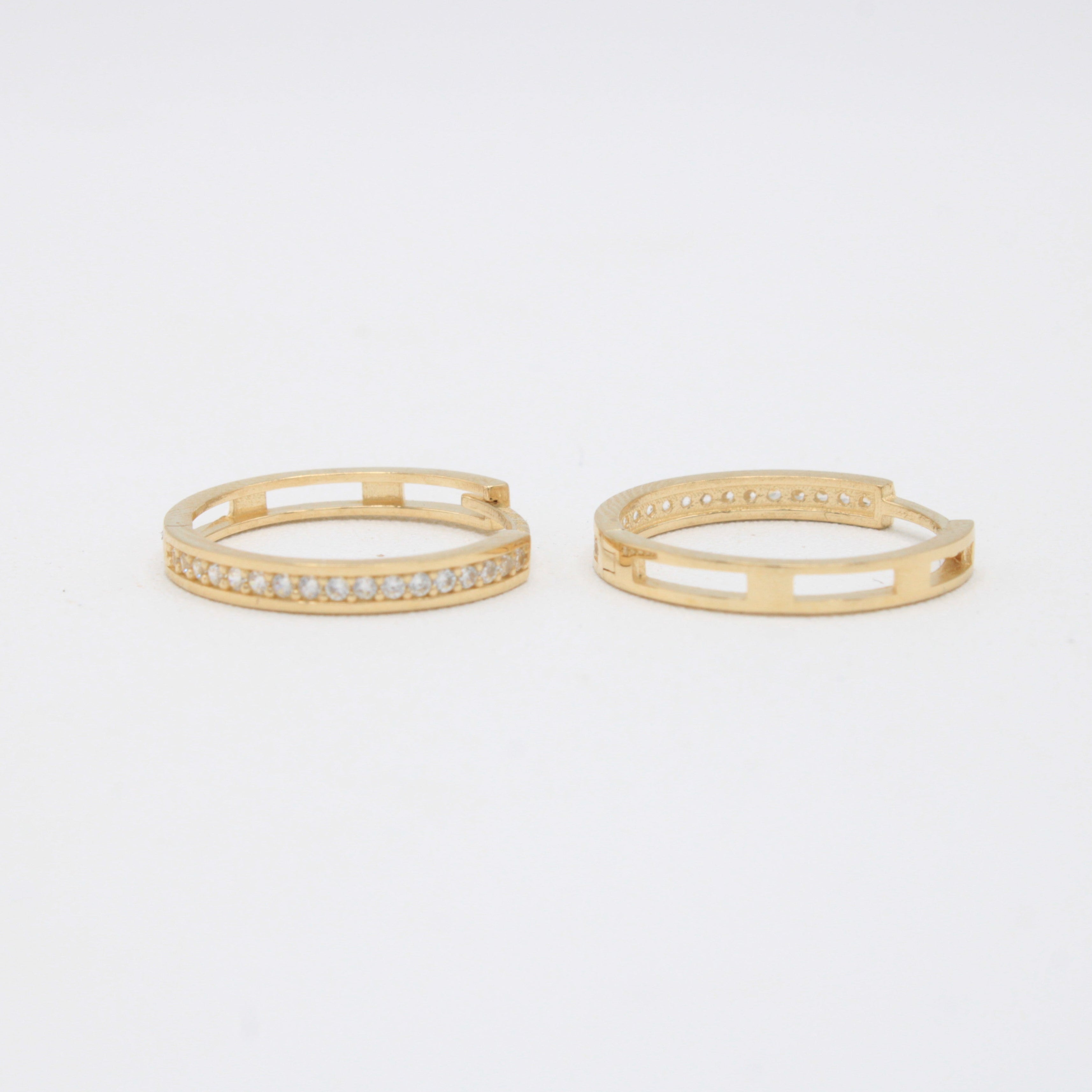 Grapa de Oro 14k con Zirconias Finas en Línea mod. 11014