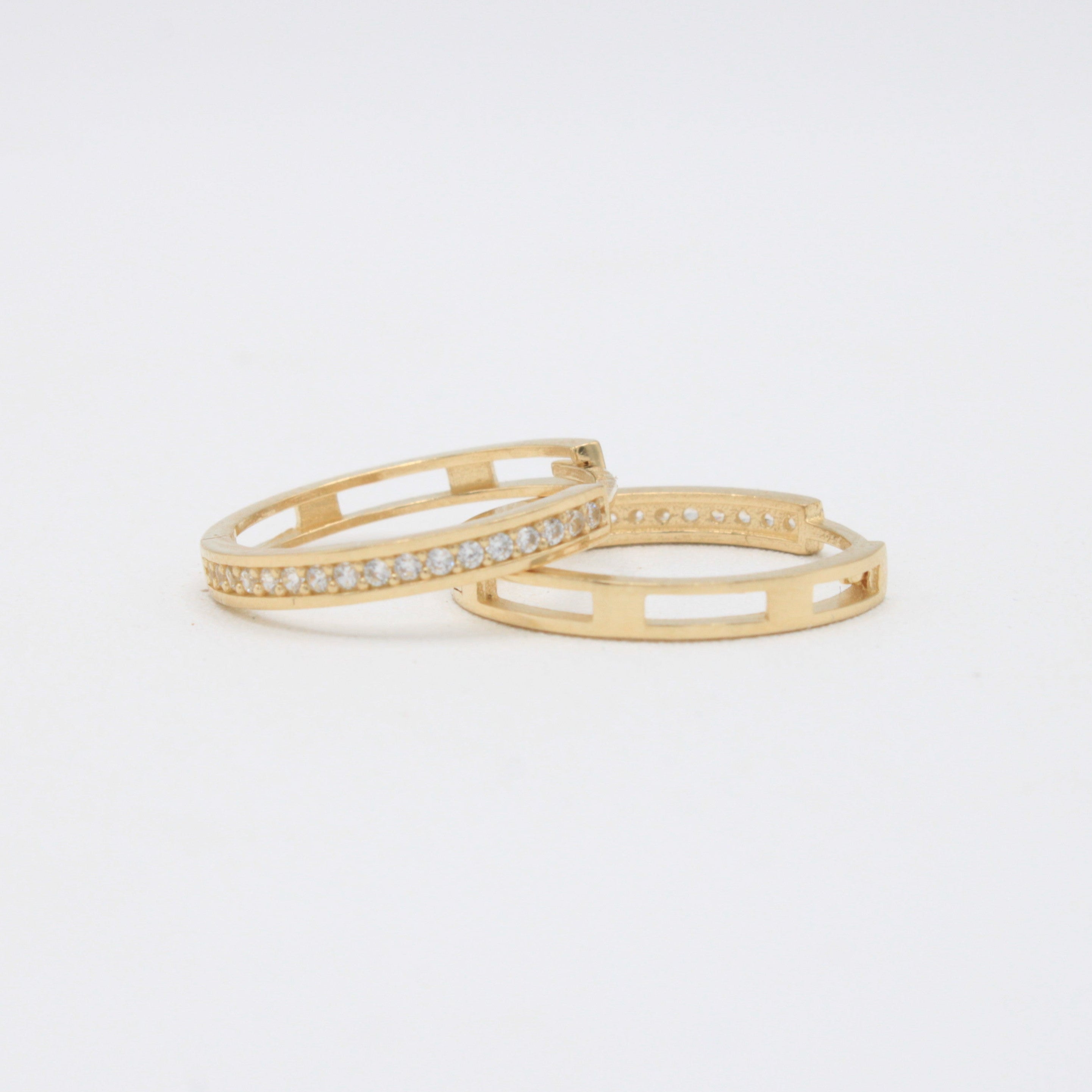 Grapa de Oro 14k con Zirconias Finas en Línea mod. 11014