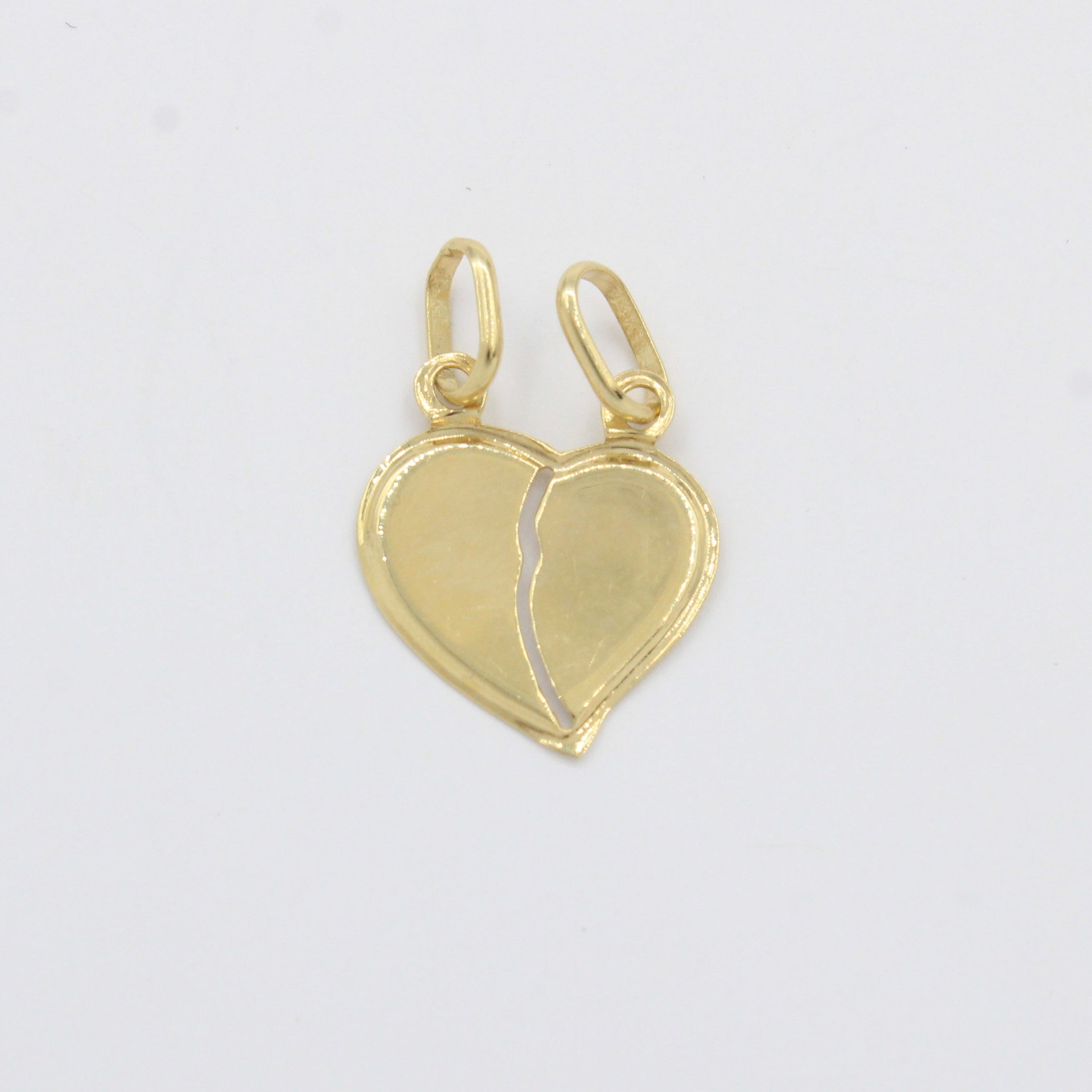 Dije de Oro 14k Corazón para Compartir con Bisel en Diseño Brillante mod. 10501