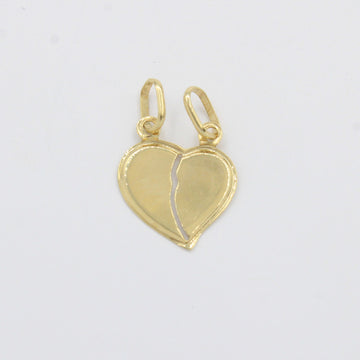 Dije de Oro 14k Corazón para Compartir con Bisel en Diseño Brillante mod. 10501