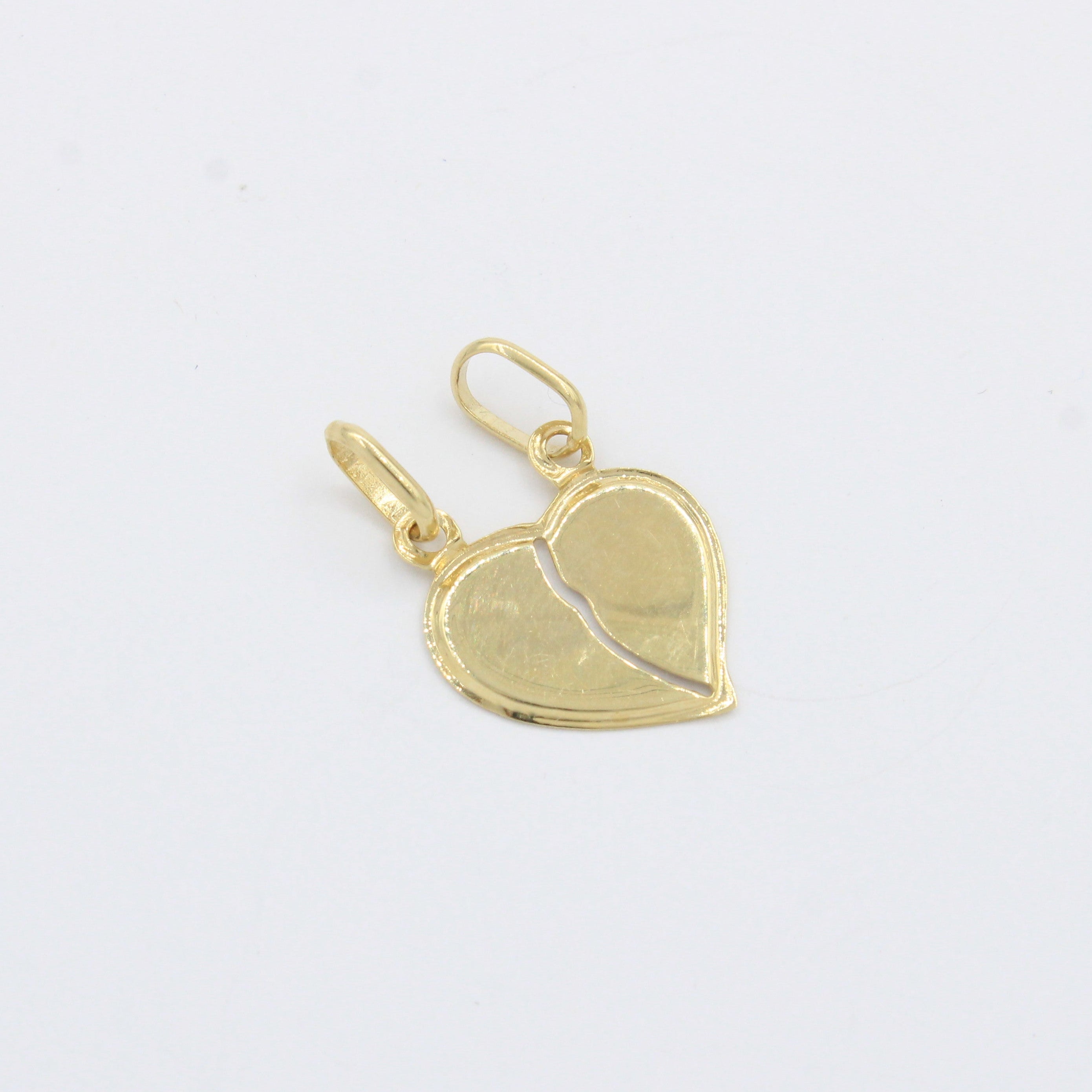 Dije de Oro 14k Corazón para Compartir con Bisel en Diseño Brillante mod. 10501