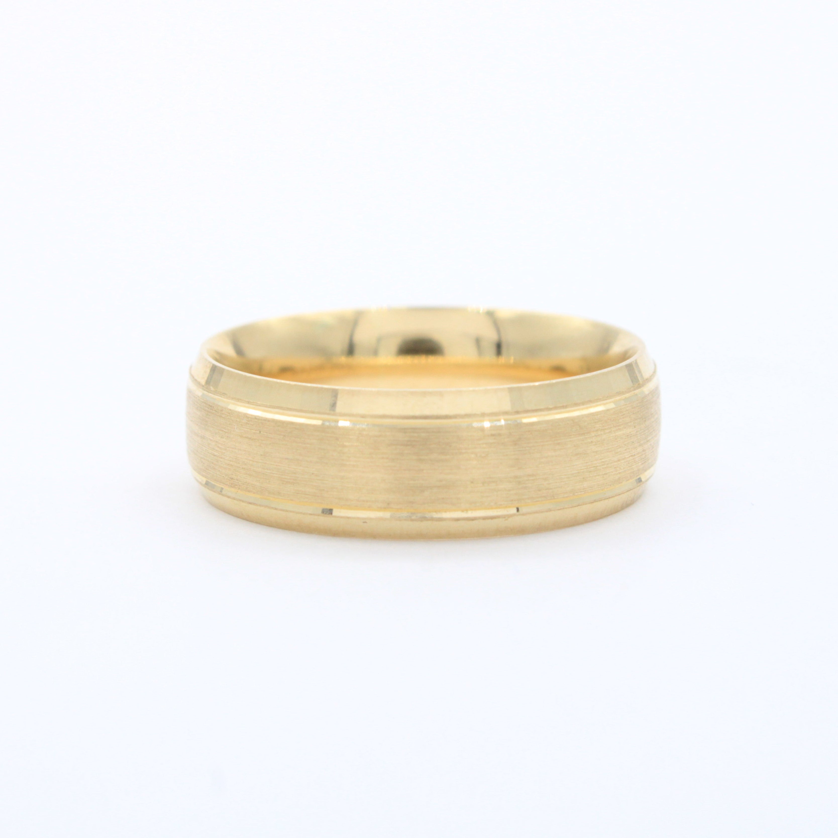 Argollas de Matrimonio de Oro 14k Diseño Confort Elegante Tono Mate y Brillante mod. 10619