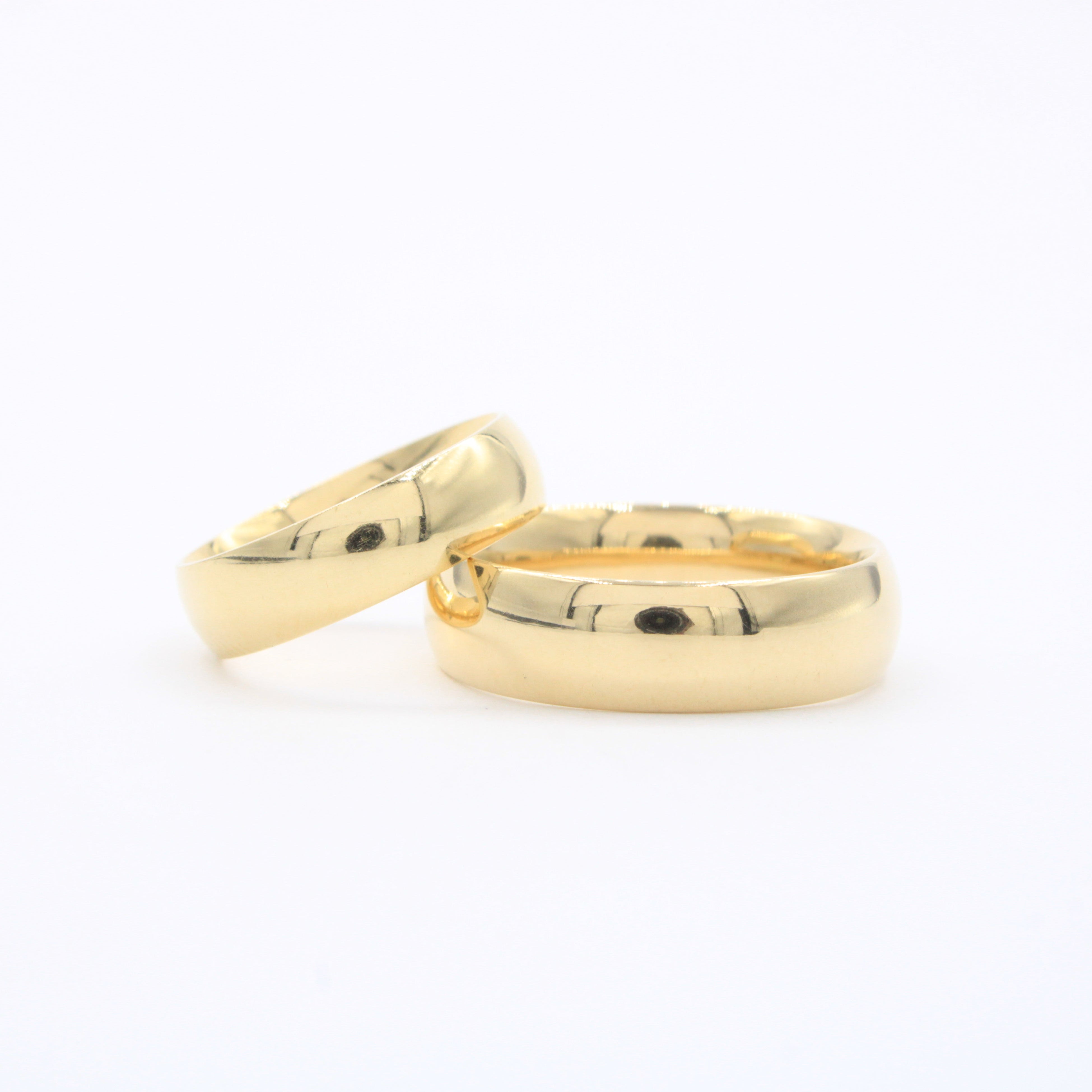 Argollas de Matrimonio de Oro 14k Diseño Confort Tradicional Brillante mod. 10622