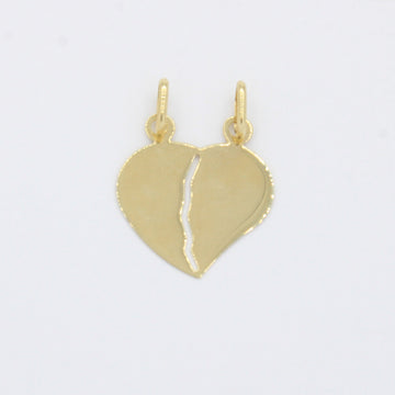 Dije de Oro 14k Corazón para Compartir en Pareja Estilo Brillante mod. 10513