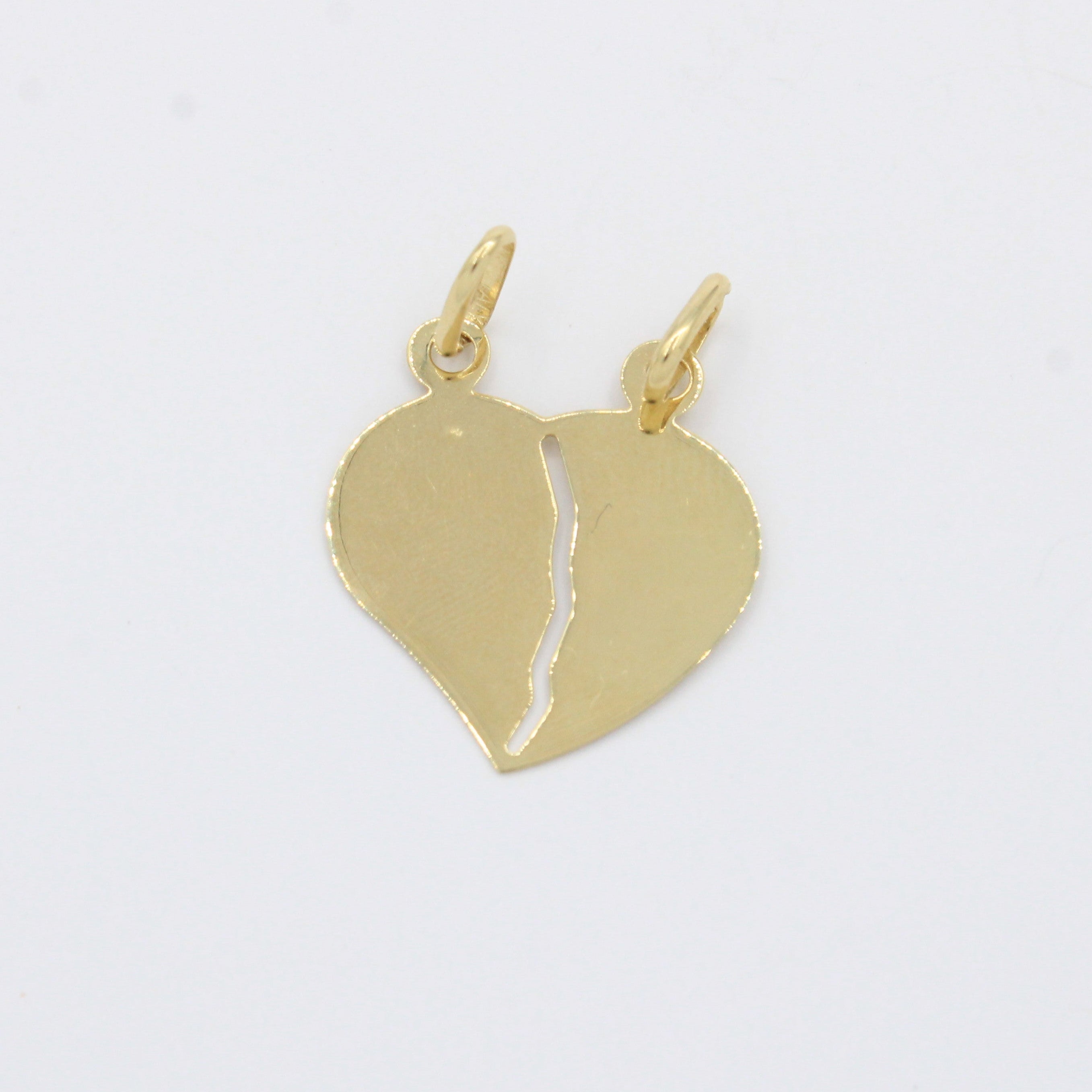 Dije de Oro 14k Corazón para Compartir en Pareja Estilo Brillante mod. 10513