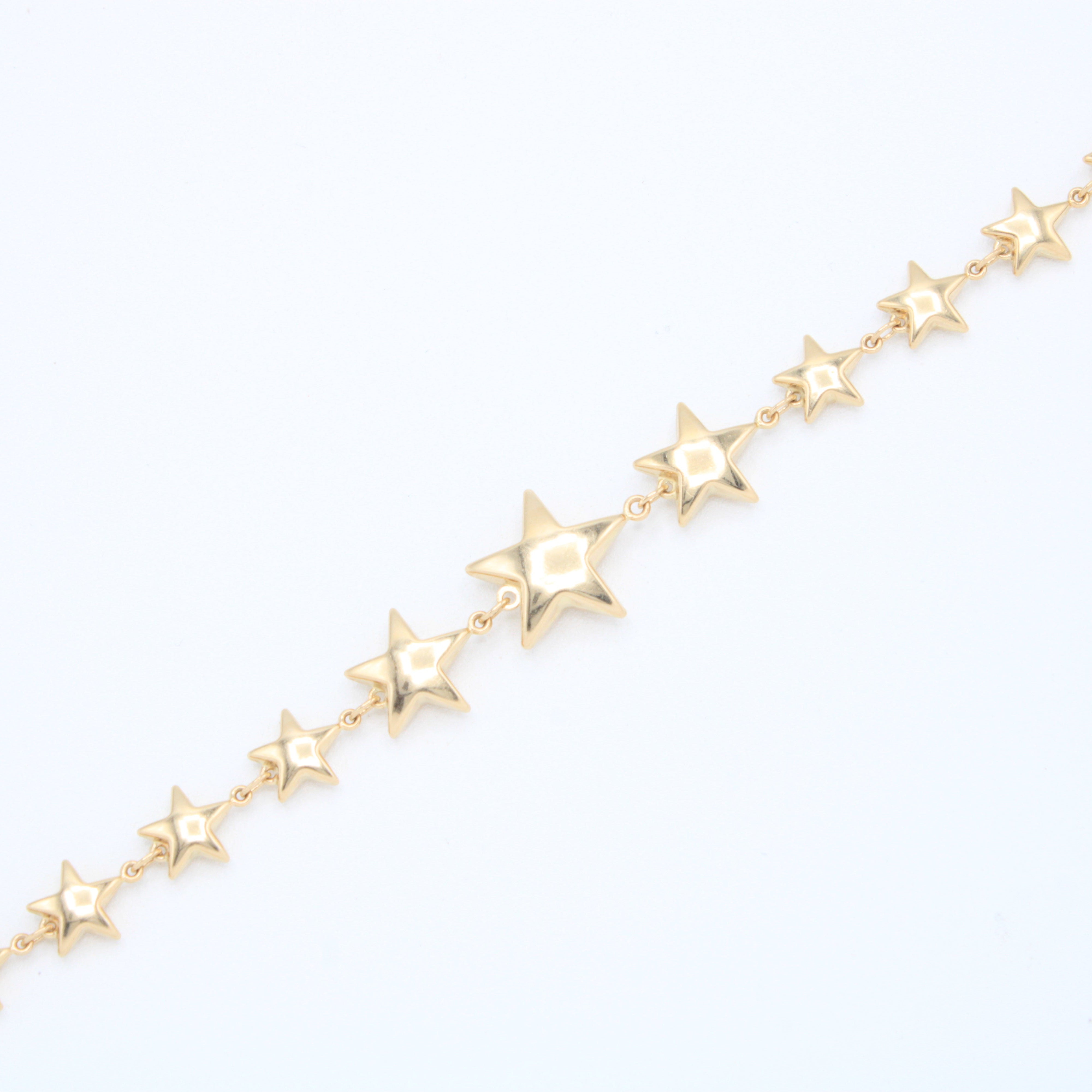 Pulsera de Oro 14k Estrellas Infladas Brillantes mod. 10958