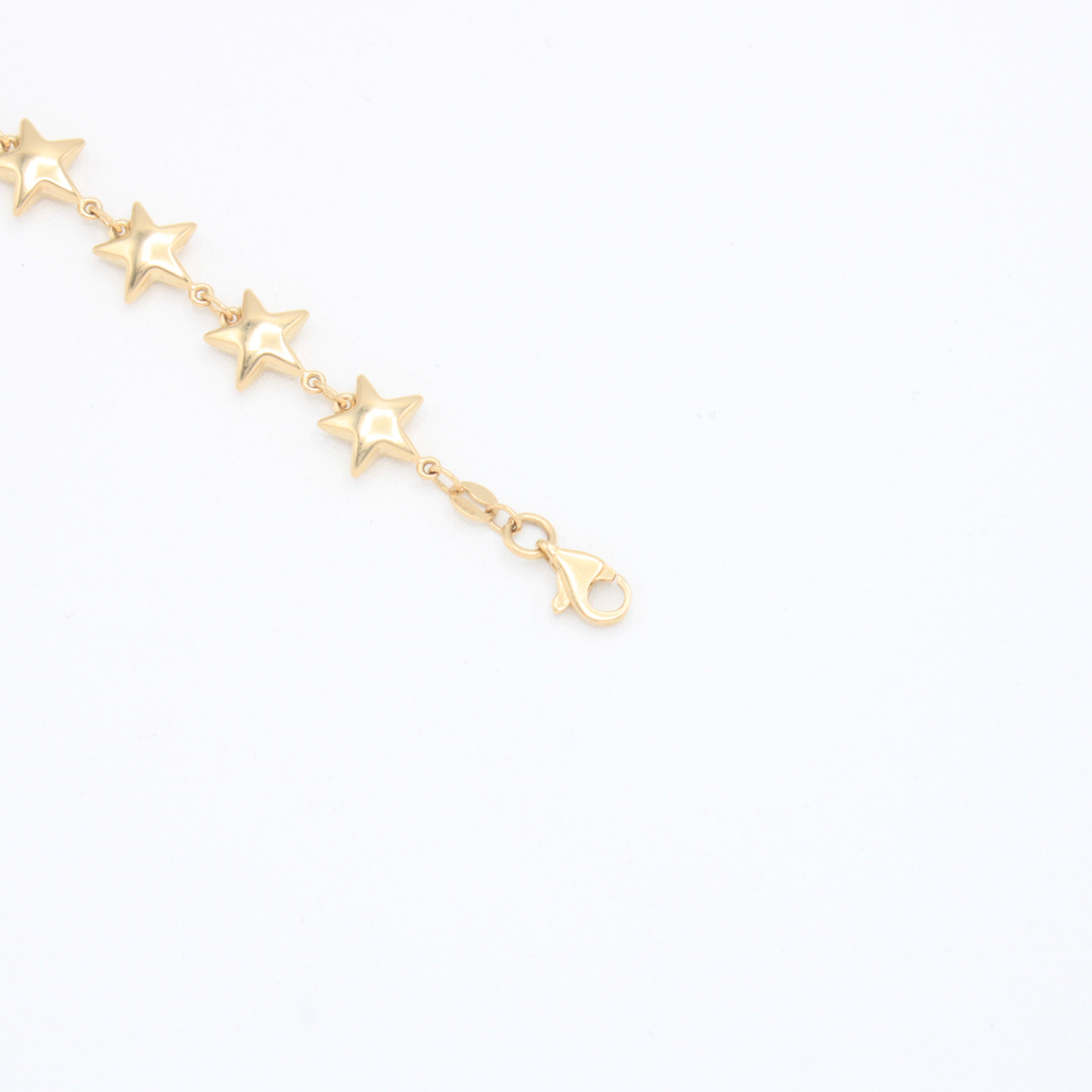 Pulsera de Oro 14k Estrellas Infladas Brillantes mod. 10958