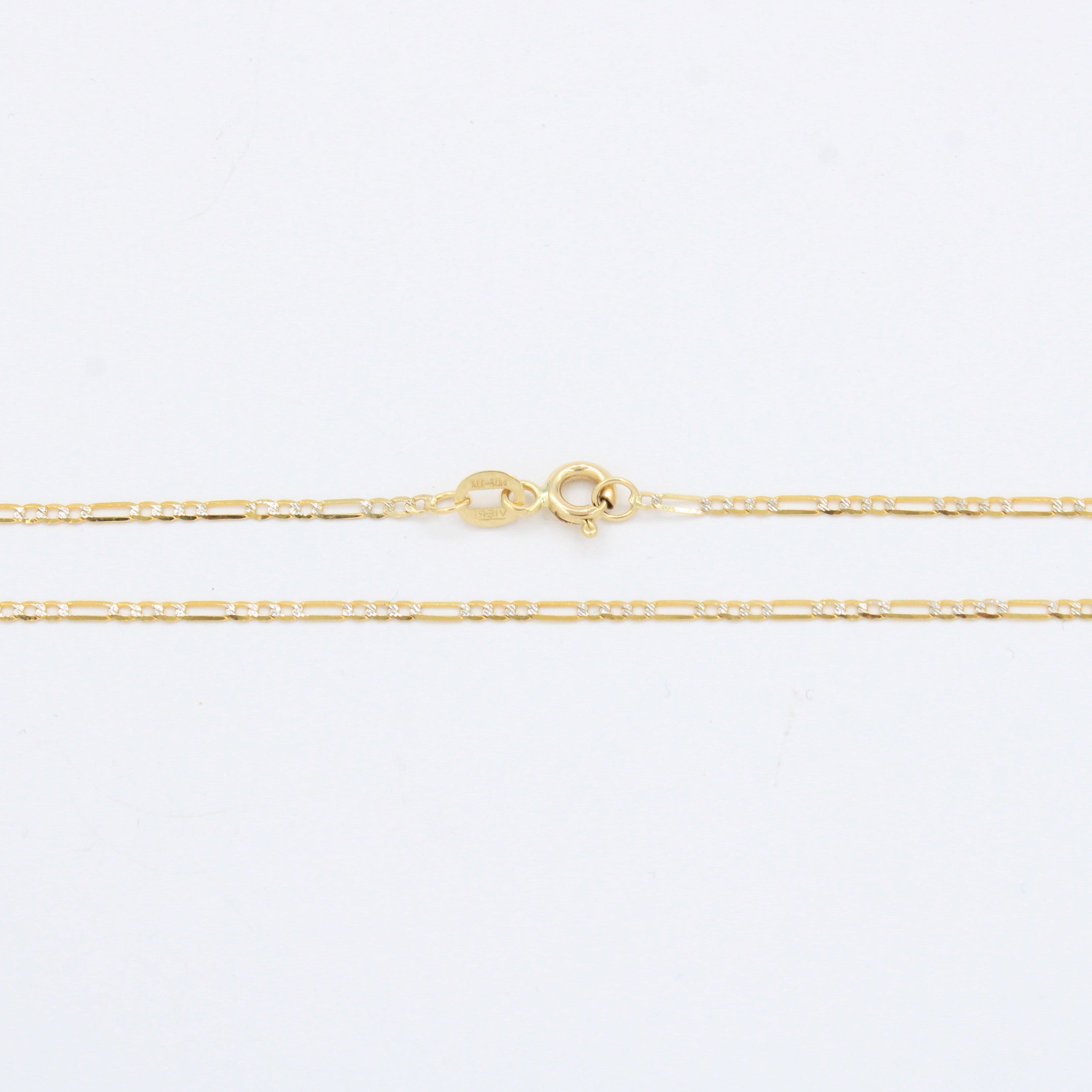 Cadena de Oro 14k Tejido 3x1 Delgada Diamantada mod. 10517