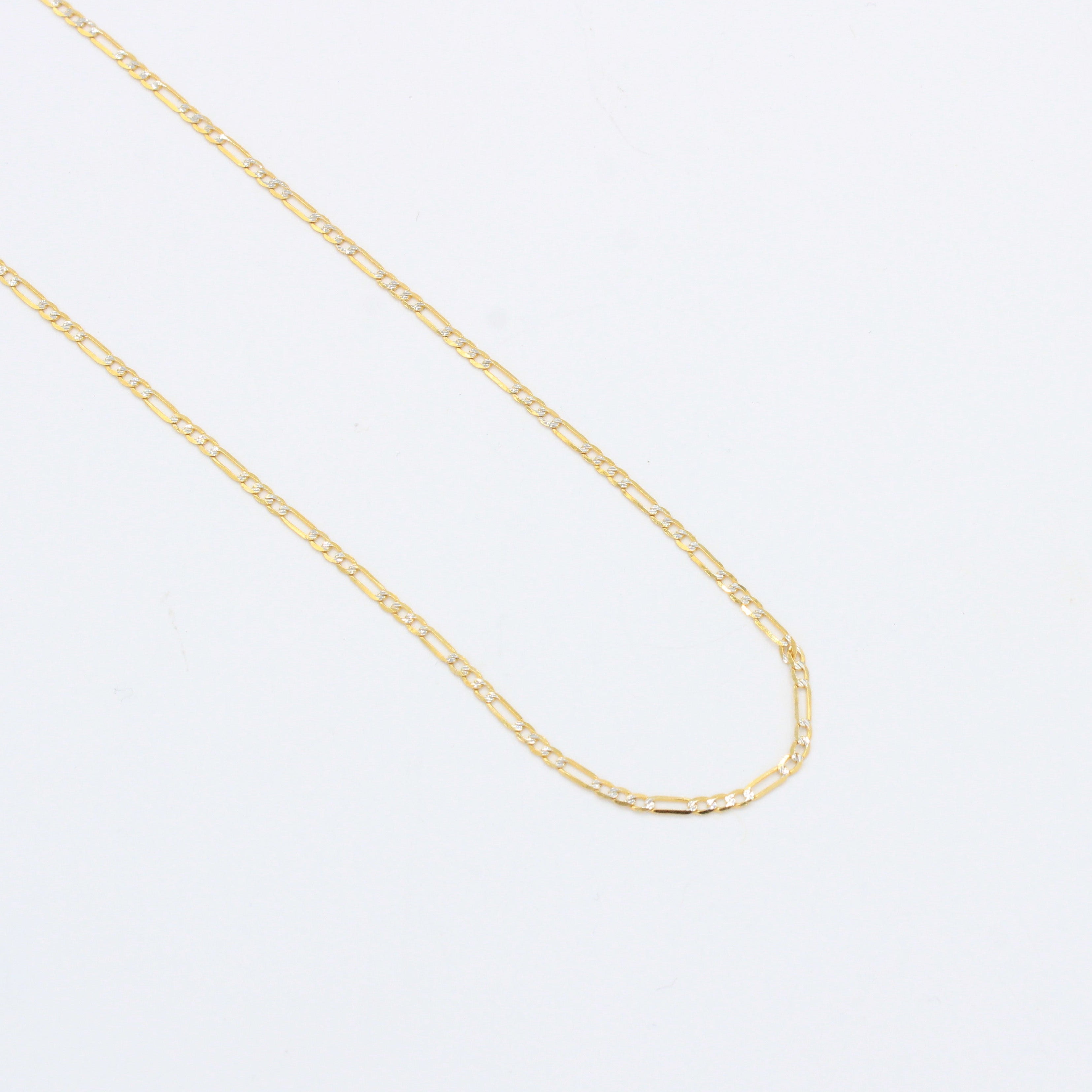 Cadena de Oro 14k Tejido 3x1 Delgada Diamantada mod. 10517