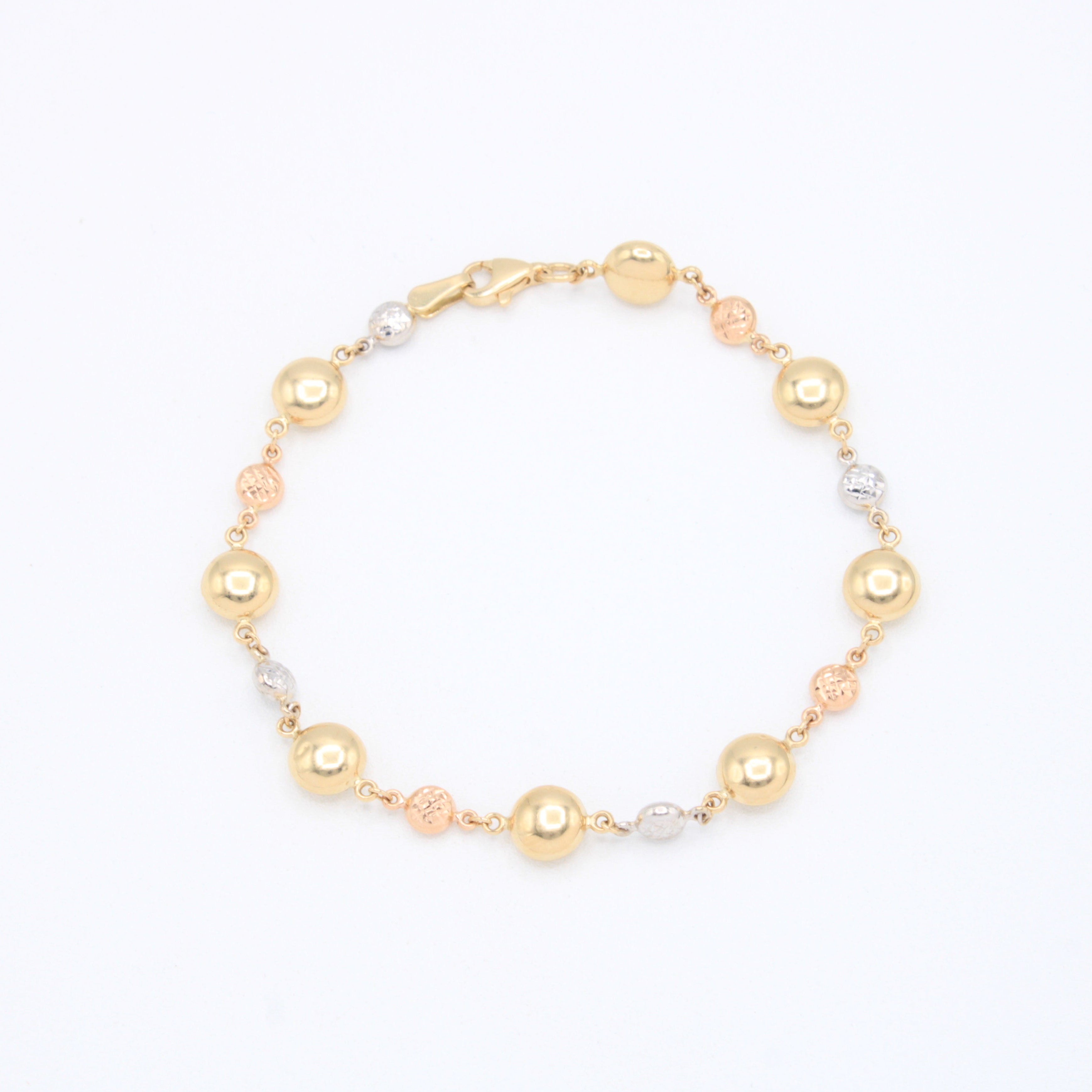 Pulsera de Oro 14k Circulos Inflados Florentinos  mod. 10960