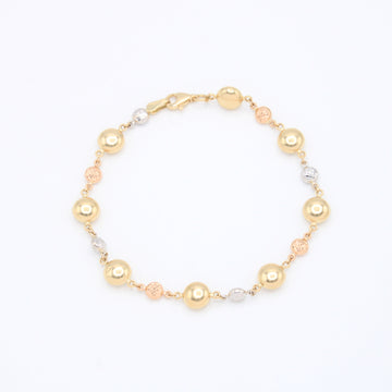 Pulsera de Oro 14k Circulos Inflados Florentinos  mod. 10960