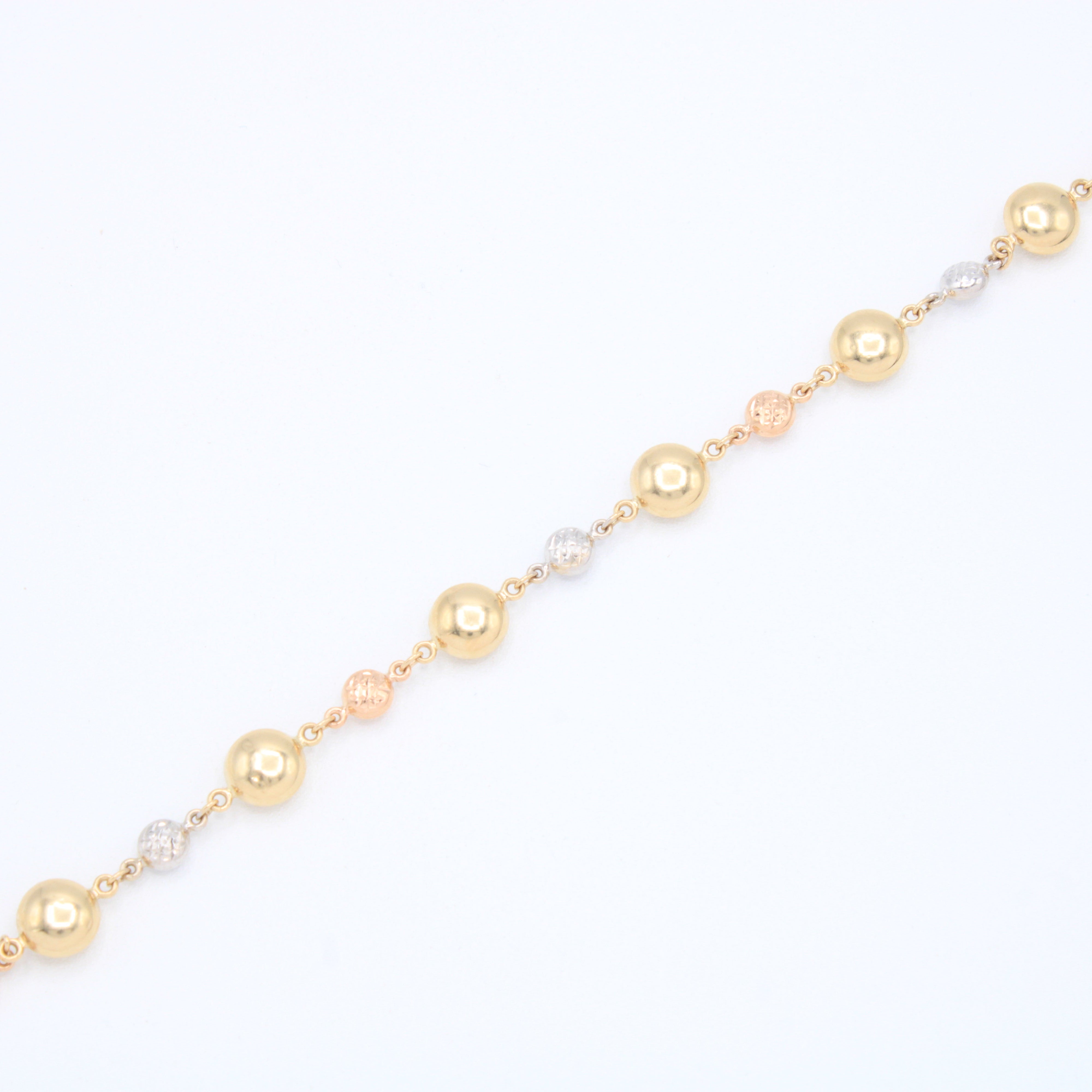 Pulsera de Oro 14k Circulos Inflados Florentinos  mod. 10960