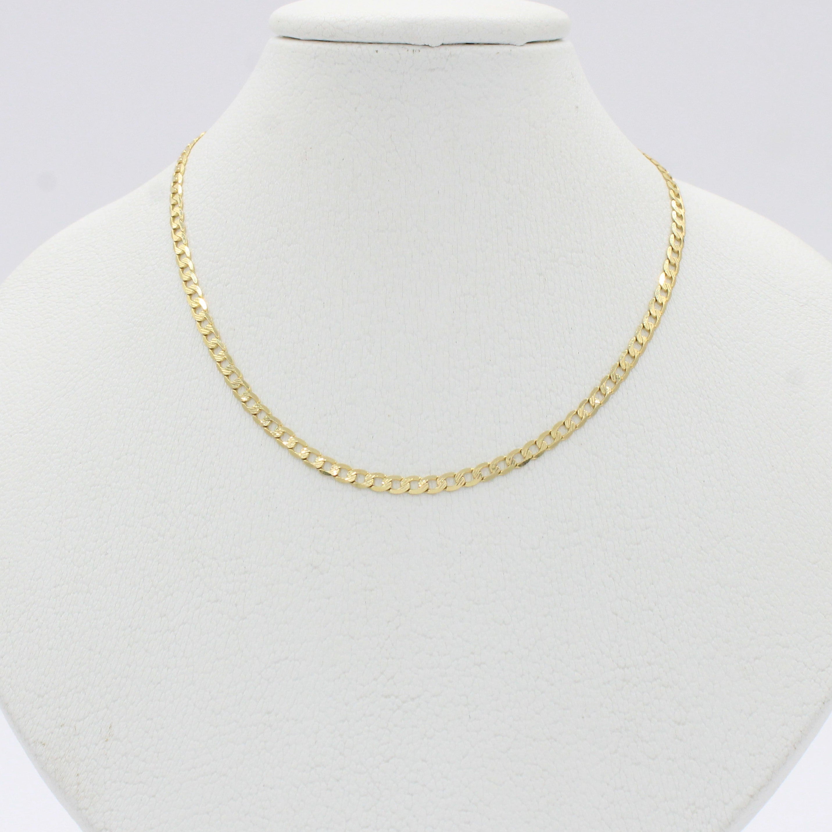 Cadena de Oro 14k Tejido Cubano Plana Diamantada mod. 10520