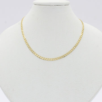 Cadena de Oro 14k Tejido Cubano Plana Diamantada mod. 10520