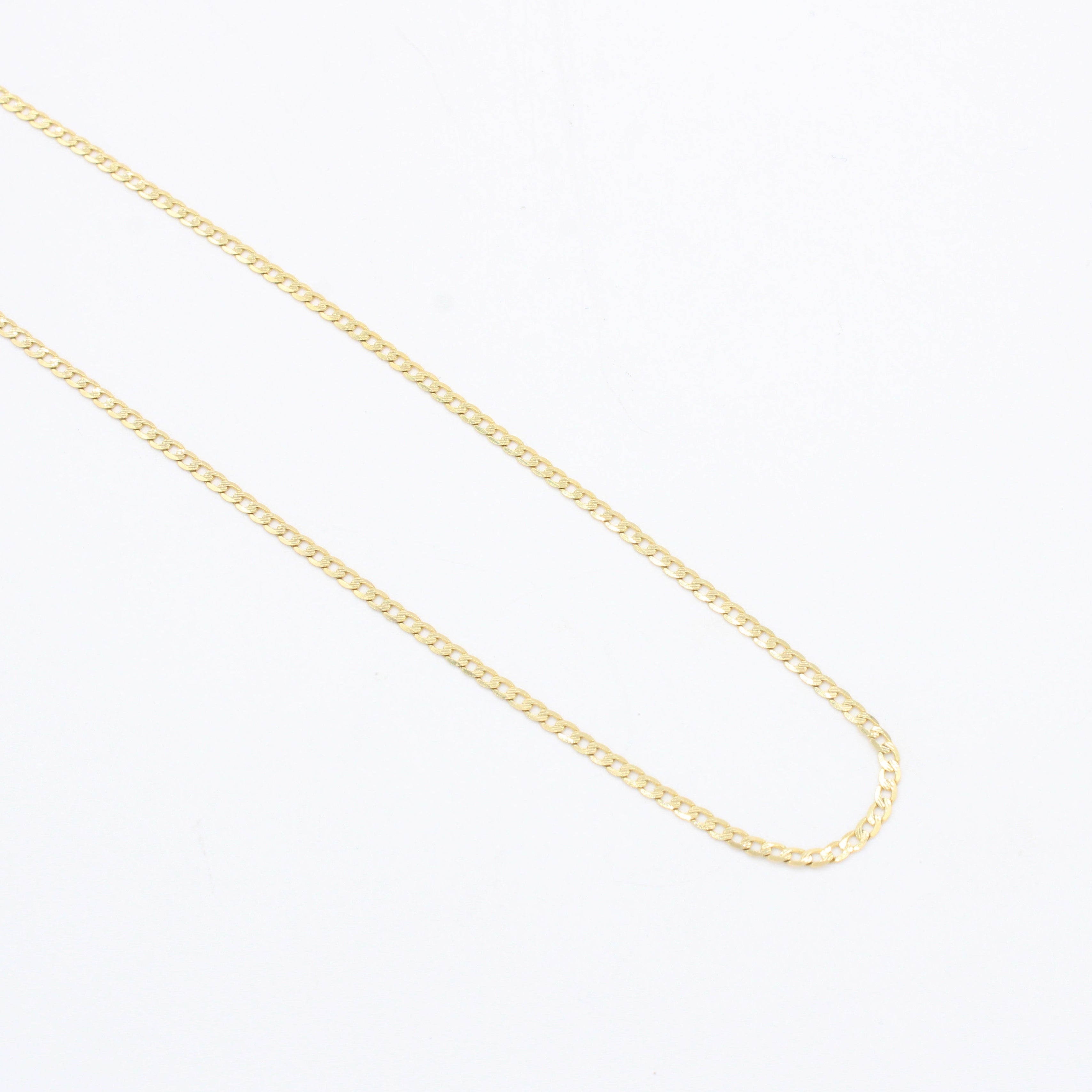 Cadena de Oro 14k Tejido Cubano Plana Diamantada mod. 10520